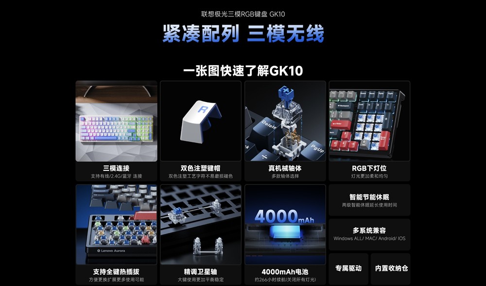 全面开启预售!RGB光效联动新玩法新乐趣!九游会·j9网站联想极光键盘GK10三模版(图1) 全面开启预售!RGB光效联动新玩法新乐趣!九游会·j9网站联想极光键盘GK10三模版(图1)